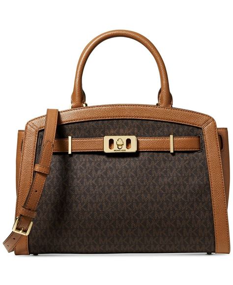 michael kors karson signature satchel|Michael Kors Karson Signature Satchel .